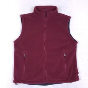 Port Authority Fleece Vest XL Full Zip Burgundy Maroon Gorpcore Layering Cabin